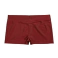 thumbnail image 4 of Fldy Kids Girls Basic Stretchy Sports V-front Booty Short Boy-cut Bottom Ballet Dance Yoga Hot Pants Underwear Burgundy 12, 4 of 6