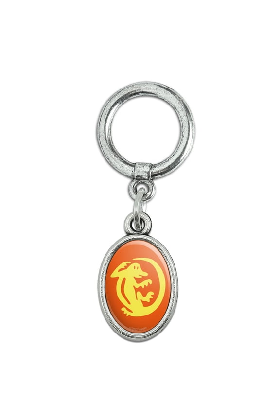 Hidden Temple Orange Iguanas Shoe Sneaker Shoelace Oval Charm Jewelry