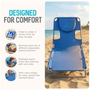 Ostrich The Original Chaise Beach Chair, Folding & Reclining Outdoor Lounger, Ocean Blue