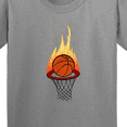 thumbnail image 4 of Inktastic Basketball and Hoop on Fire Youth T-Shirt, 4 of 5