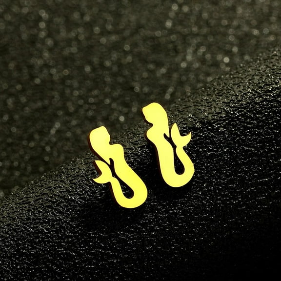 Mermaid Studs Earrings Summer Stainless Steel Studs Stocking Stuffers Simple Jewelry for Men and Women