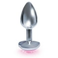 thumbnail image 2 of THE 9'S The Silver Starter Heart Bejeweled Crystal Glass Anal Plug, Pink, 2 of 4