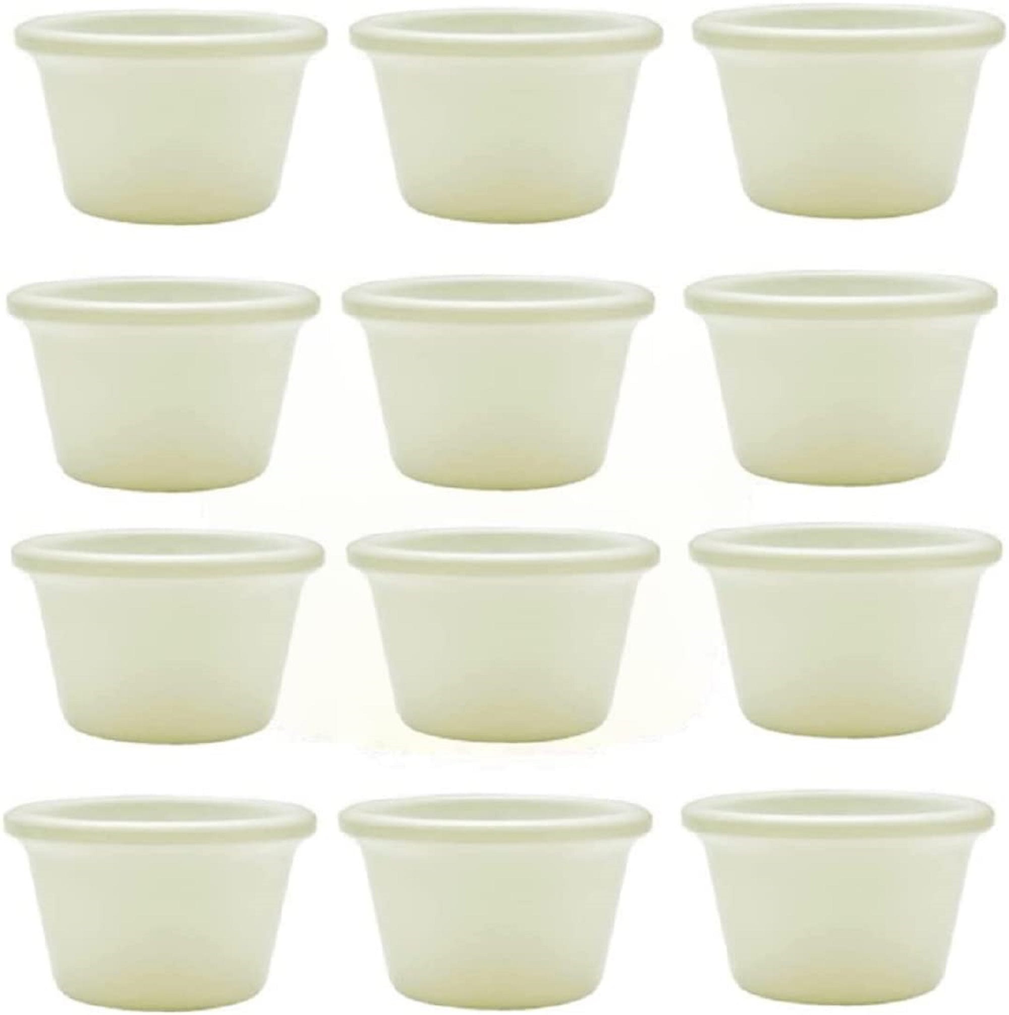 Truecraftware Set of 12 Smooth Ramekin 3 oz. Bone Color Melamine Individual Condiments