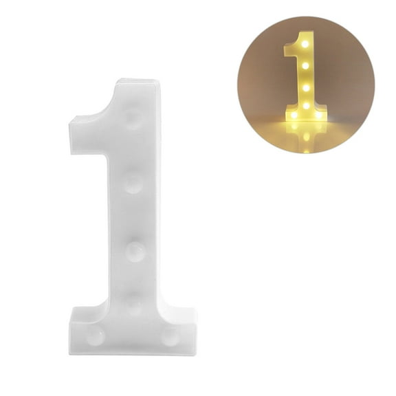 FRCOLOR LED Number Lights Sign Night Light Number Lamp for Wedding Birthday Christmas Party Decoration (Number 1)