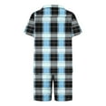 thumbnail image 5 of Tnhcen Men's Short Sleeve Turn-Down Collar Plaid Print Satin Pajama Set Sleepwear for Men Casual Home Wear Button Front Loungewear Set Summer Lightweight Pajamas for Guy, 5 of 5