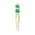 thumbnail image 5 of ANGARA Natural Five Stone Oval Emerald Swirl Ring with Diamonds in 14K Yellow Gold for Women (Size-4x3mm) | May Birthstone, Birthday, Anniversary, Jewelry Gift for Women | Natural Emerald Ring, 5 of 10