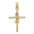 thumbnail image 6 of Diamond2Deal 14k Yellow Gold Praying Cross Charm Pendant for Women (L- 0.98 inch, W- 0.57 inch), 6 of 6