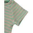 thumbnail image 6 of Kiapeise Newborn Baby Girl Boy Clothes Striped Waffle Knit Short Sleeve T Shirt Shorts Set Summer Outfits for Toddler, 6 of 9
