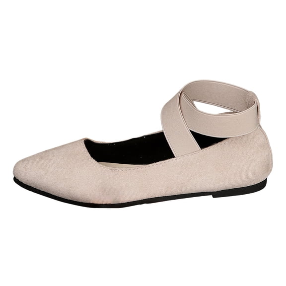 YLYL Women's Ballet Flats with Ankle Straps Pointed Toe Slip on Comfortable Fashion Casual Walking Shoes