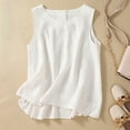 thumbnail image 5 of Lixiuxyad Womens Vest Casual Sleeveless Loose And Thin Crew Neck Casual Vest Top Dressy Casual,White XL, 5 of 7