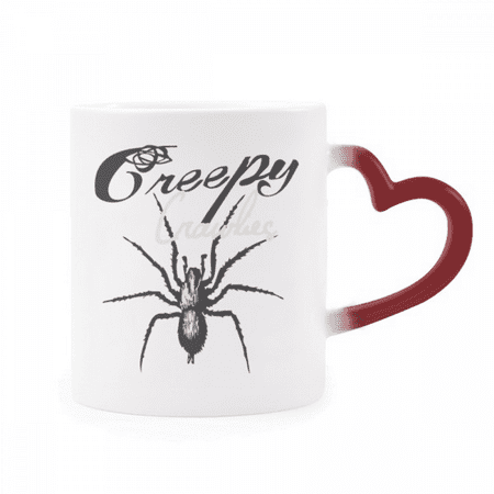 

Spider Insect Cobweb Illustration Pattern Heat Sensitive Mug Red Color Changing Stoneware Cup