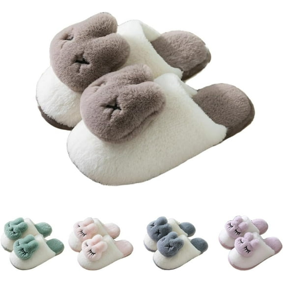 Fuzzy Slippers Cute Slippers Soft Plush Animal Slippers Warm House Slippers