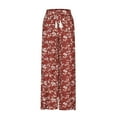 thumbnail image 4 of Lilgiuy Women's Casual Tassel Lace Up Printed Split Wide Leg Pants Best Gift for Friends or Family, 4 of 5