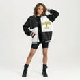 thumbnail image 4 of Women's Gameday Couture  Black Columbus Crew Refined Rivalries Rhinestone Raglan Full-Snap Varsity Bomber Jacket, 4 of 7