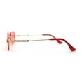 thumbnail image 4 of Luxe 90s Full Rimless Bevelled Oceanic Lens Square Sunglasses Gold Red, 4 of 4