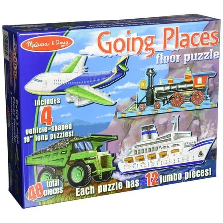 Melissa Doug Going Places Vehicles Floor Puzzles 4 Puzzles 12