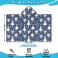 thumbnail image 2 of Dark Blue Ballerina Flower Pattern Hooded Bath Towel，60"x35" for Ages 3 To 12 Kids, Quick Dry Lightweight Soft Microfiber Hood Beach Towel Cover Up for Kids, 2 of 7