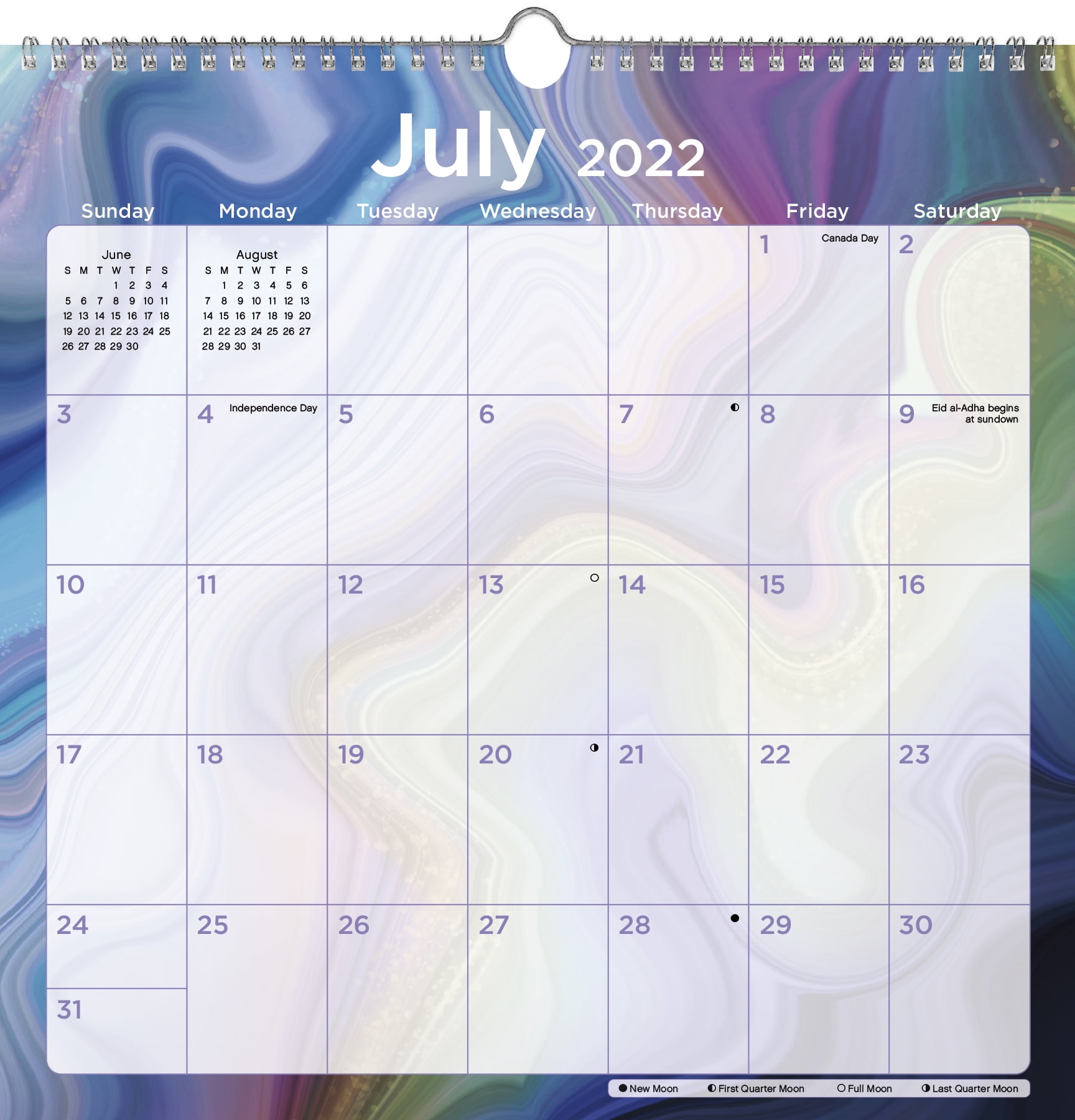2022-2023 Agate Academic Spiral Wall Calendar (July 2022 - June 2023)