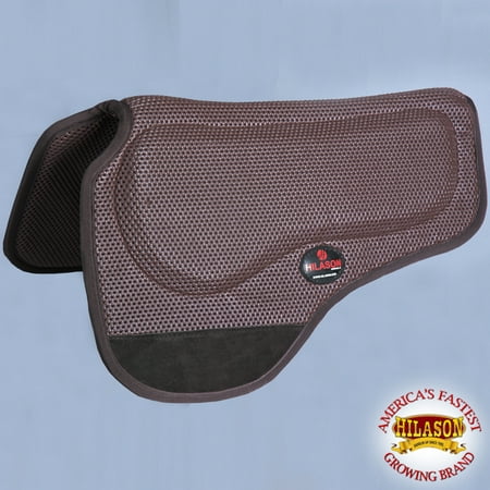 30X36 BROWN HILASON TRAIL WESTERN ELITE ANTI SLIP HORSE SADDLE PAD MADE IN (Best Saddle Pad For Cutting Horse)