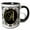 Black/White, variant on 3drose, Image of the Script Letter a in Black White and Gold, 11oz Two-tone Black Mug