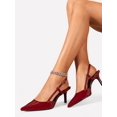 thumbnail image 6 of On feet& in love Women's Pointed Toe Patent PU Slingback Heels with Adjustable Strap - Dress Shoes for Work & Party - Size 5.5, 6 of 7