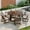Mocha, variant on Harper & Bright Designs Outdoor Dining Set with Chairs for 6, Round Dining Table with Umbrella Hole, Patio Wooden Patio Furniture Set with Removable Cushions for Garden, Backyard and Pools, Mocha