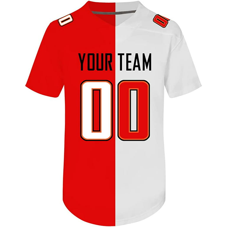  Custom Split Half Color Jersey Personalized Design Your Own  Football Jerseys for Men Women Youth : Sports & Outdoors