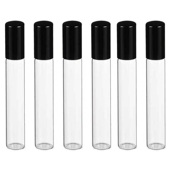 HONMEET 6-Pack Clear Roll- Bottles for Essential Oils, Refillable, Portable, Leak-Proof Travel Perfume Containers