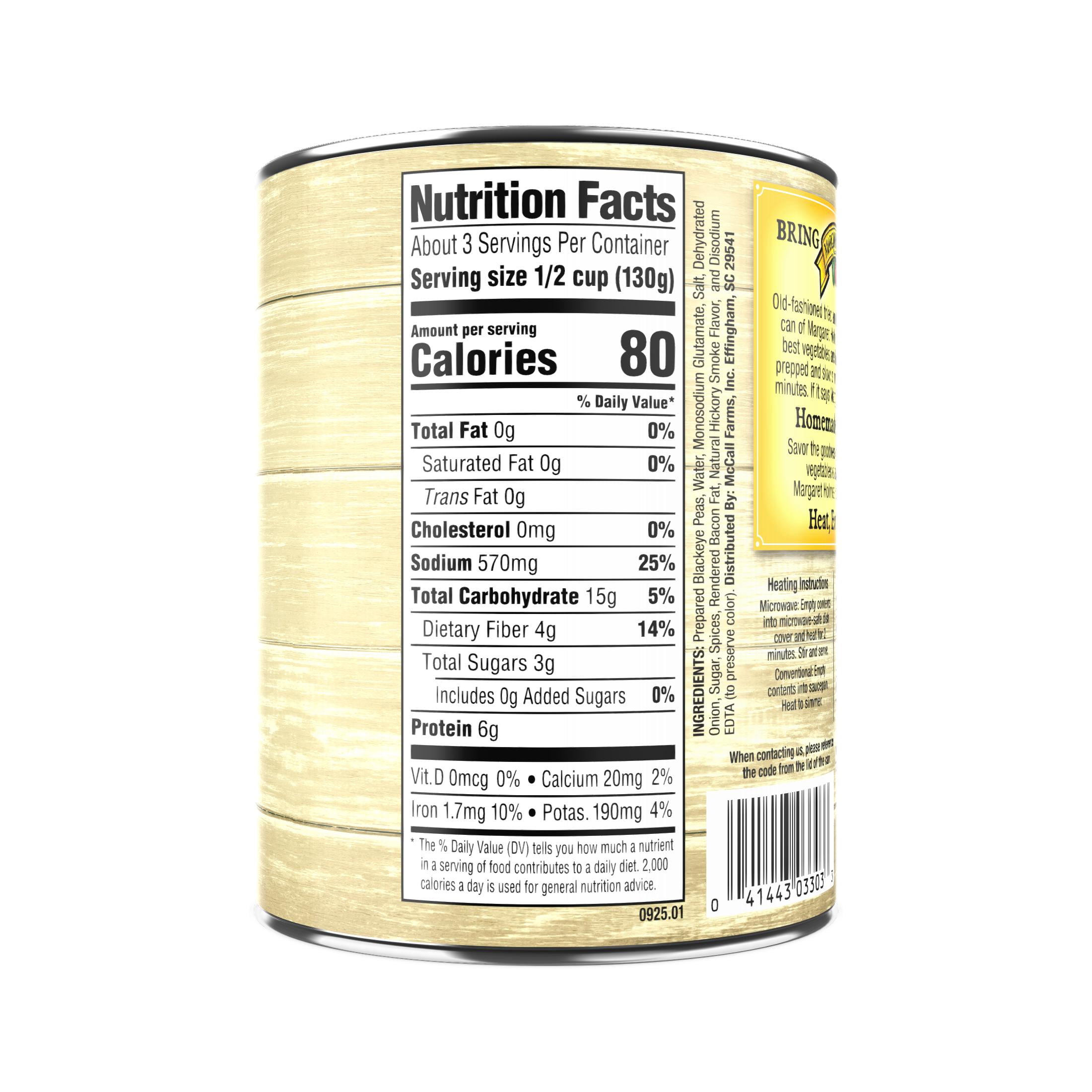 (4 pack) Margaret Holmes Seasoned Blackeye Peas, Canned Peas, 15 oz