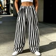 thumbnail image 4 of Cfrylhy Womens Striped Jeans Wide Leg Baggy Denim Pants Trendy Casual Trousers with Pockets, 4 of 7