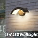 15W Courbe LED Mur Lumière Jardin Jardin Extérieur Imperméable à l'Eau Chaude Lampe Blanche – image 2 sur 12