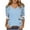 Light Blue#03, variant on JTZGDY Floral Shirts for Women Dressy Casual V Neck Summer 3/4 Lenght Sleeve Crewneck Graphic T-Shirts Trendy Cozy Tunic Blouse Lightweight Pullover Tops Light Blue#02 XXL