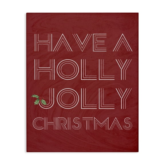 Stupell Industries Traditional Holly Jolly Christmas Canvas Art, 16 x 20, by Lil' Rue