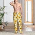 thumbnail image 4 of Bingfone Artistic Marble Pattern Sunflower Mens All Over Print Sleep Pajama Pants-Small, 4 of 5