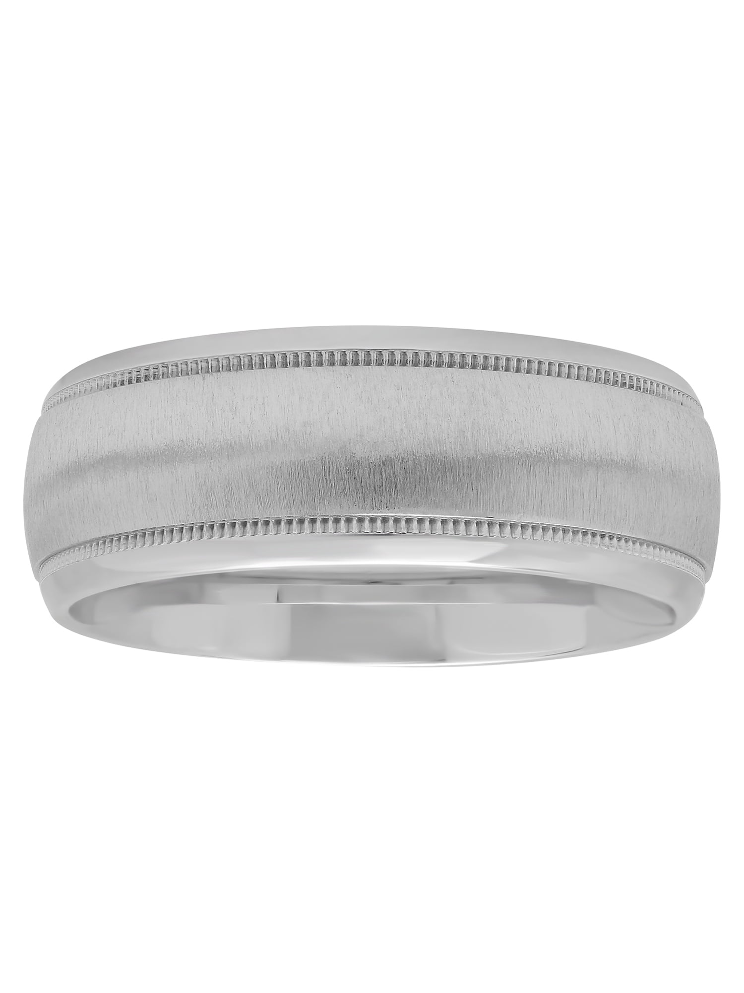 Men's Sterling Silver 8MM Brushed Wedding Ring Band