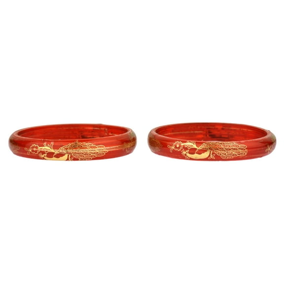 Efulgenz Fashion Indian Bollywood Peacock Acrylic Resin Bracelet Bangle Set Jewelry