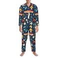 thumbnail image 3 of Balery Colorful Mushrooms Pijama para Hombre de Dos Piezas con Manga Larga, Conjunto de Dormir y Descanso Suave con Bolsillos-XX-Large, 3 of 7