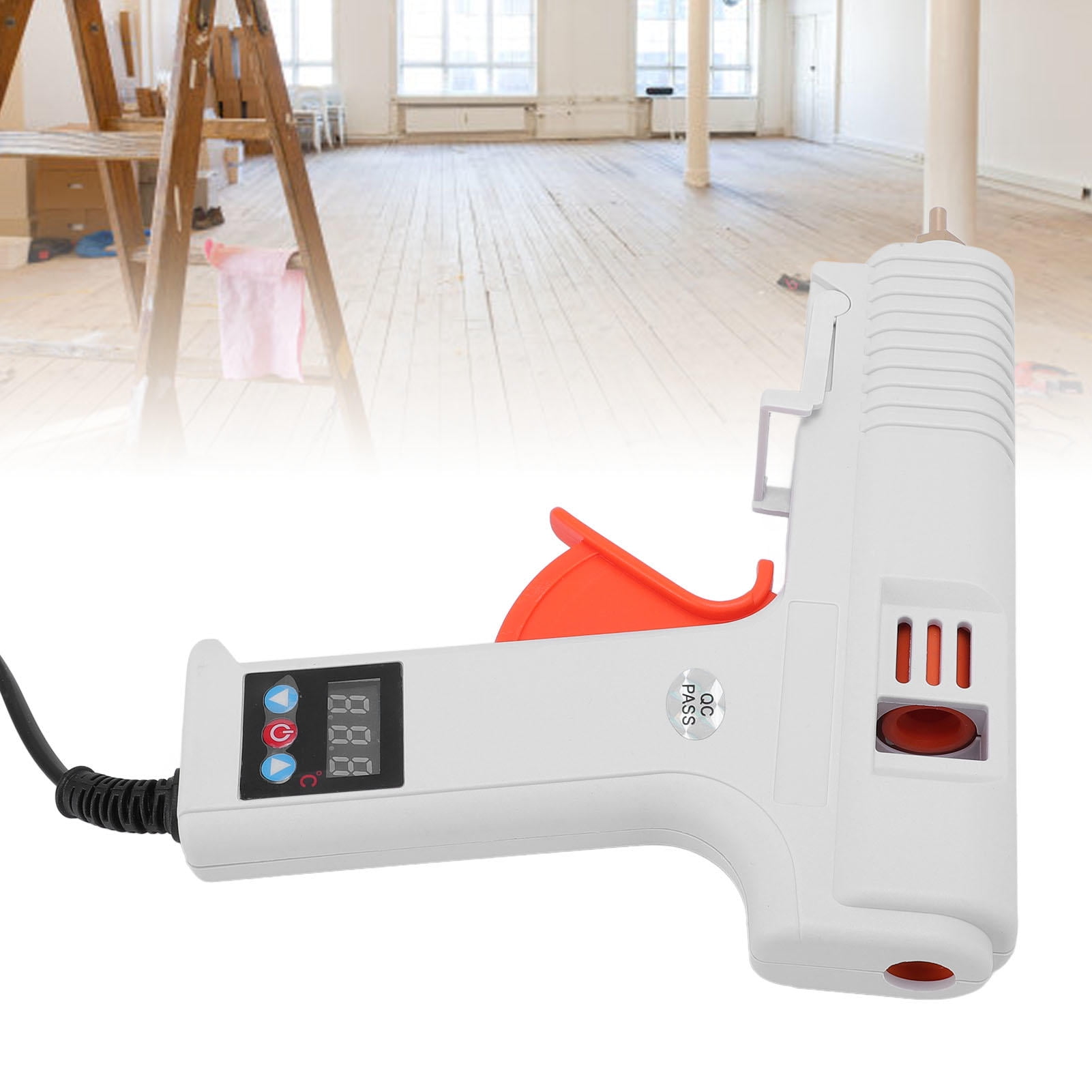 Yajisi 120W Adjustable Hot Melt Glue Gun with Digital Display, Quick Heat, Ergonomic Handle – Ideal for DIY Crafts & Repairs