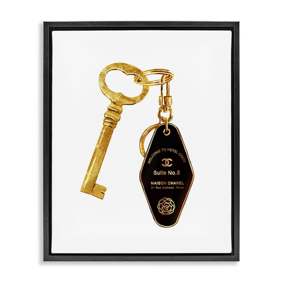 Luxury Fashion Key Black Framed Floater Canvas Wall Art, design by Ziwei Li