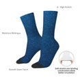 thumbnail image 4 of Logiee Deep Blue Glitter Print Adult Socks for Men & Women,Calf Socks, Ankle Socks,Boots Socks,Breathable Casual Sock,Unisex Crew Socks, 4 of 6