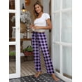 thumbnail image 3 of Ekouaer Womens Pajama Pants Plaid Lounge Pants Soft Drawstring Pj Bottoms with Pockets, 3 of 6