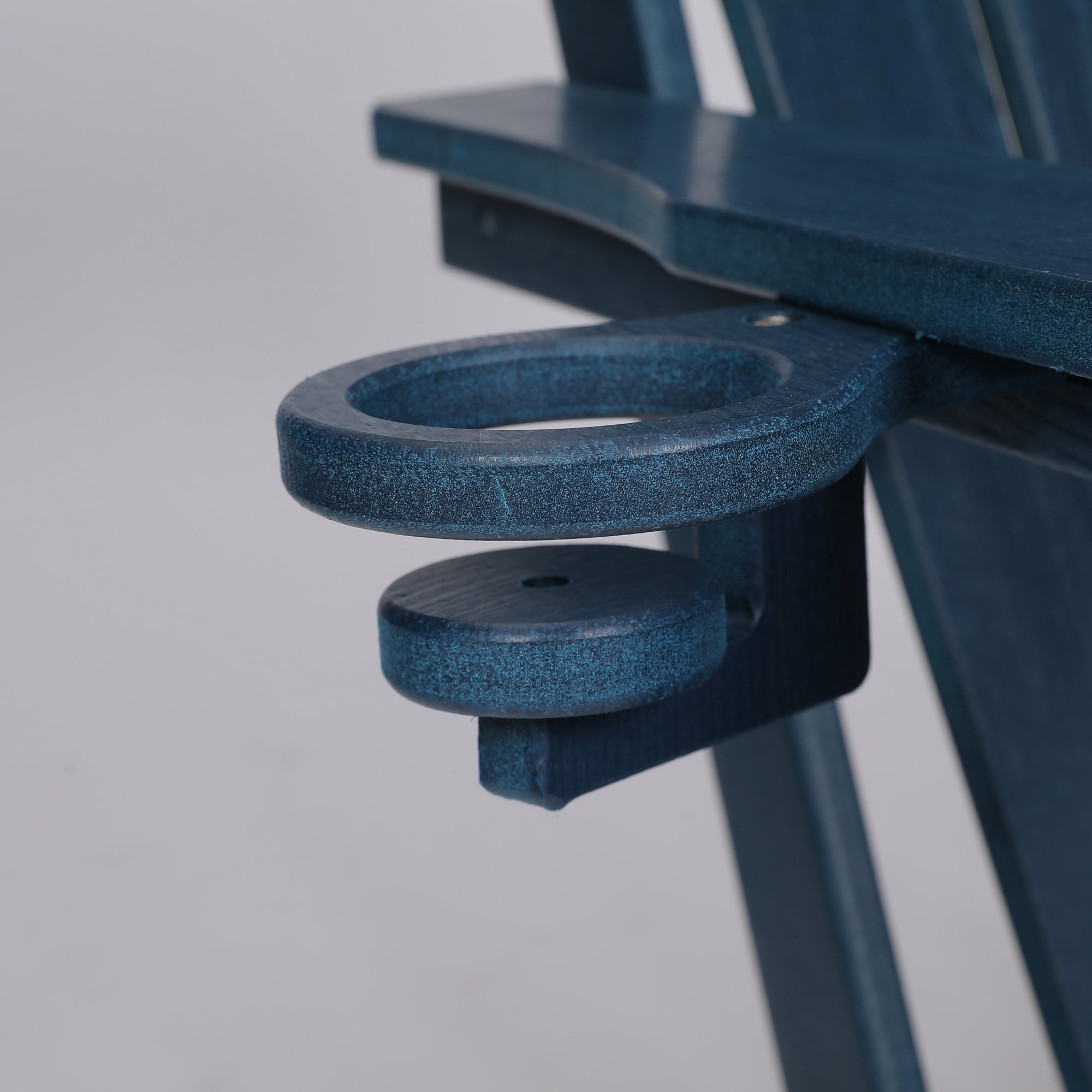 Adirondack Chair, Outdoor Chair, Folding Chair&nbsp;with Dual Cup Holder, HDPE Composite Folding Design and Wood Texture for Patio, Garden, Deck, Navy Blue