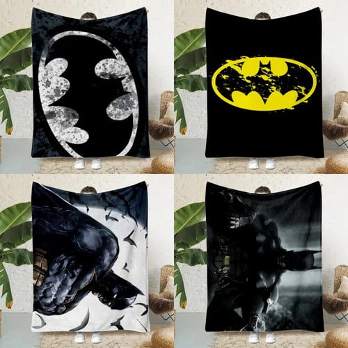 Bat-man Blanket Gifts - 60" x 50" Inches Cartoon Bat-man Flannel Throw Blanket for Boys Girls- Soft Furry Blankets Gift for Sofa