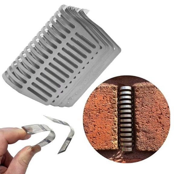50Pcs Weep Hole Covers for Brick Walls, Stainless Steel Weep Hole Covers Mesh Screens,Brick Hole Filler Cover Wall Holes