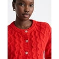 thumbnail image 4 of Free Assembly Women's and Women's Plus Cropped Cable Cardigan Sweater, Midweight, Sizes XS-4X, 4 of 4