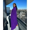 thumbnail image 4 of Long Sleeve Cardigan Sweaters for Women Casual Knit Sweater Coat Outwear with Pockets Purple L, 4 of 6