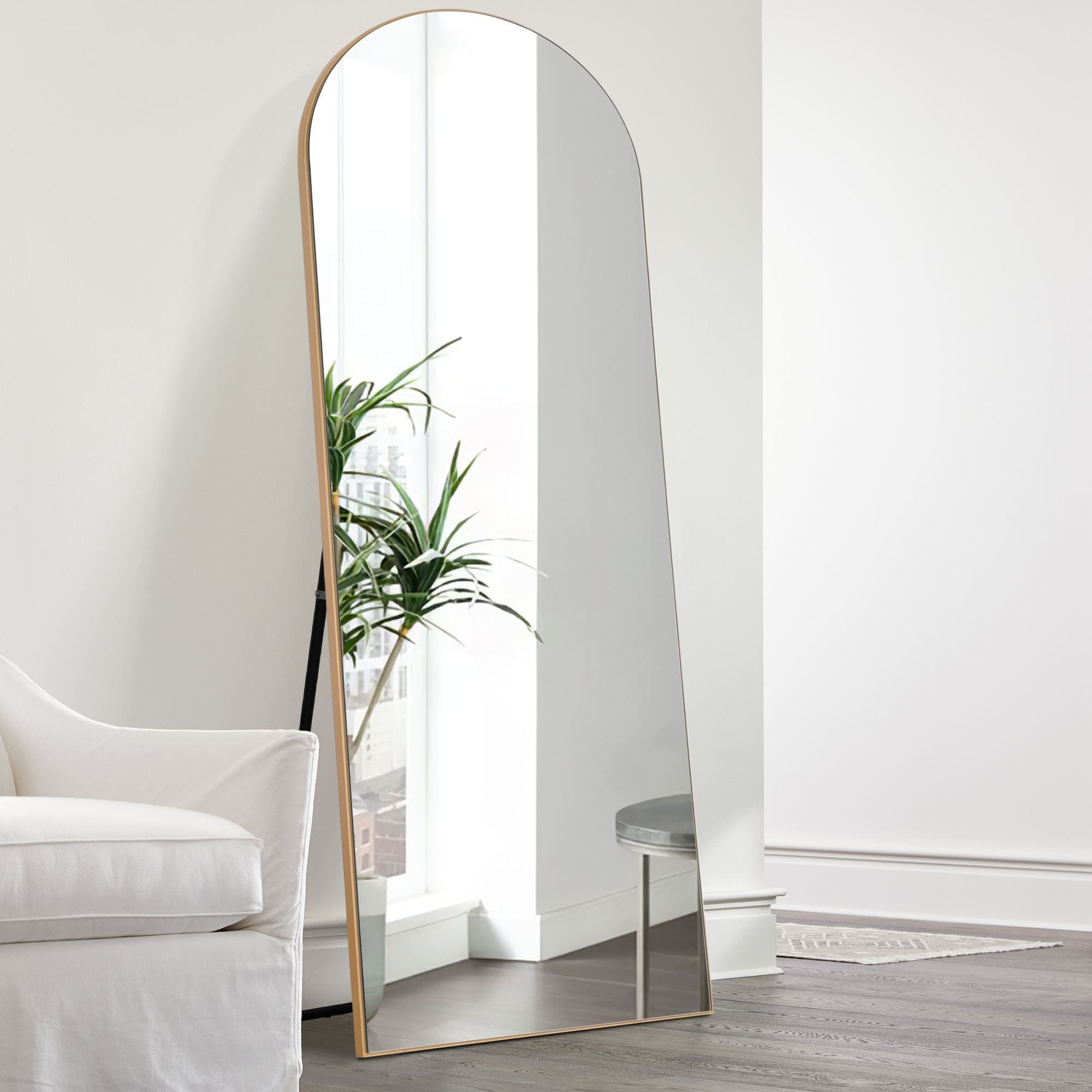 Neutypechic Modern Arched Mirror FullLength Floor Mirror with Stand