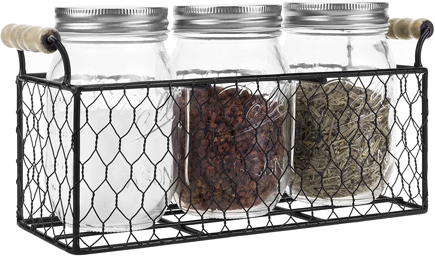 Tall Glass Jar With Chicken Wire 13 Inch