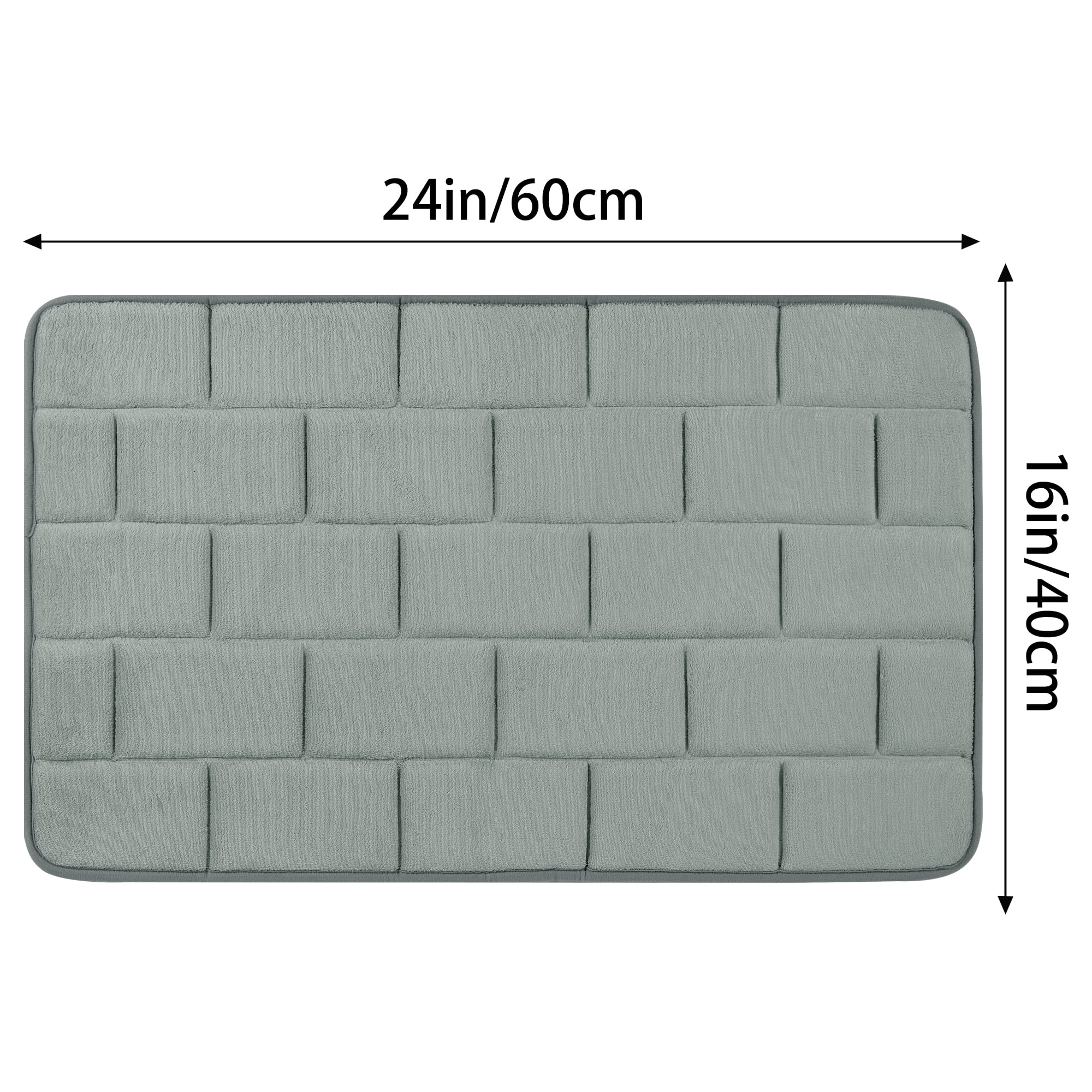 Unique Bargains Memory Foam Bath Mat Soft Absorbent Bathroom Rug Non-Slip Thick Dry Fast Light Gray 16" x 24"