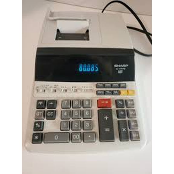 Pre-Owned Sharp Calculators EL-1197PIII Two-Color Printing Desktop Calculator Black/Red Print 4.5 Lines/Sec